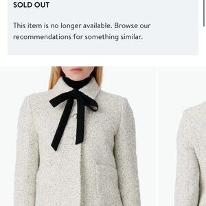 Maje Bow Collar Tweed Jacket